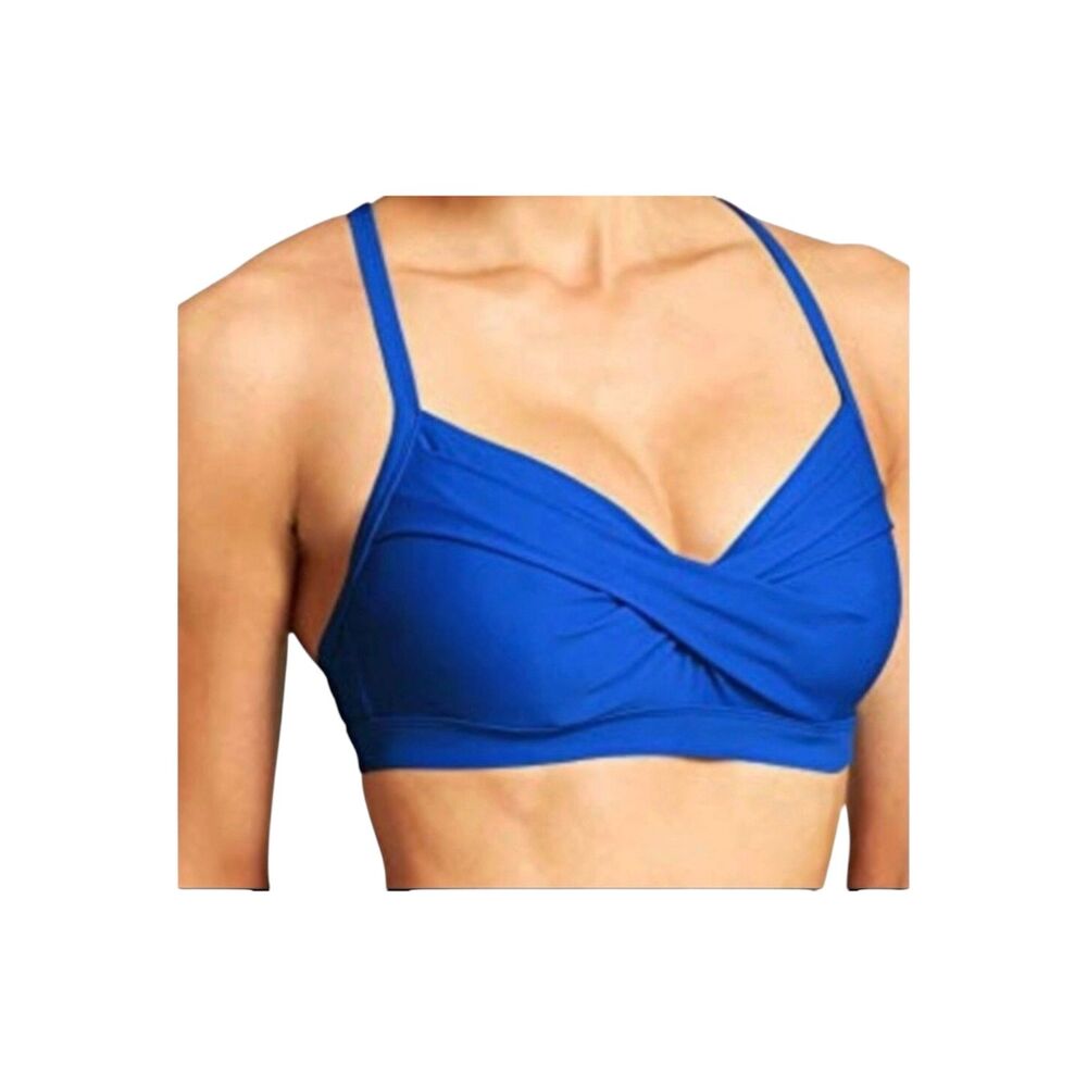 Athleta Twist Up Bikini Top Blue 40D/DD NWT Swim Beach Pool Vacation Resort
